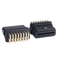 Load image into Gallery viewer, J1962f OBD2 16PIN 90 Degree Bend Female Head Connector, Gold Plated, 16PIN 90 Degree  Bend