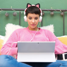 Load image into Gallery viewer, T6 Cute Cat Ear Decoration for Headphones, Black, White