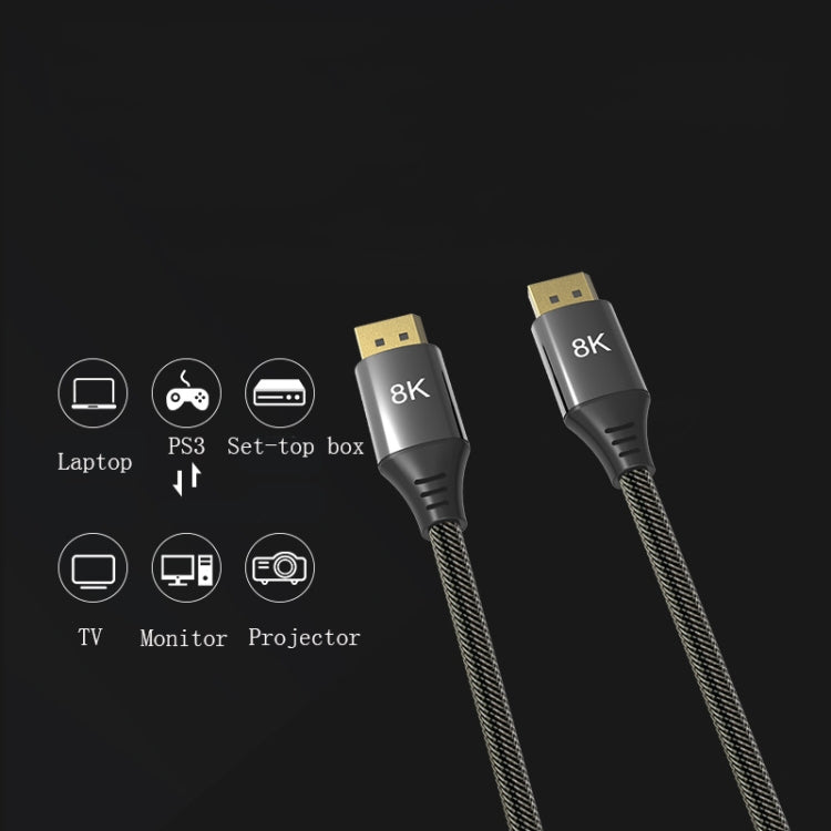 DP1.4 Version 8K DisplayPort Male to Male Computer Monitor HD Cable, 0.5m, 1m, 1.5m, 2m, 3m, 5m, 7m, 10m