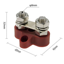 Load image into Gallery viewer, Double Terminal Block Spiral Fixed Wire Connector, M8 Black, M8 Red, M6 Black, M6 Red