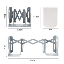 Load image into Gallery viewer, Desktop Folding And Retractable Book Storage Stand, White, Grey, White + Pen Holder, Gray + Pen Holder