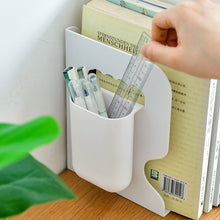 Load image into Gallery viewer, Desktop Folding And Retractable Book Storage Stand, White, Grey, White + Pen Holder, Gray + Pen Holder