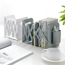 Load image into Gallery viewer, Desktop Folding And Retractable Book Storage Stand, White, Grey, White + Pen Holder, Gray + Pen Holder