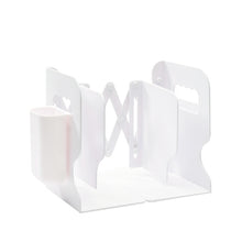 Load image into Gallery viewer, Desktop Folding And Retractable Book Storage Stand, White, Grey, White + Pen Holder, Gray + Pen Holder
