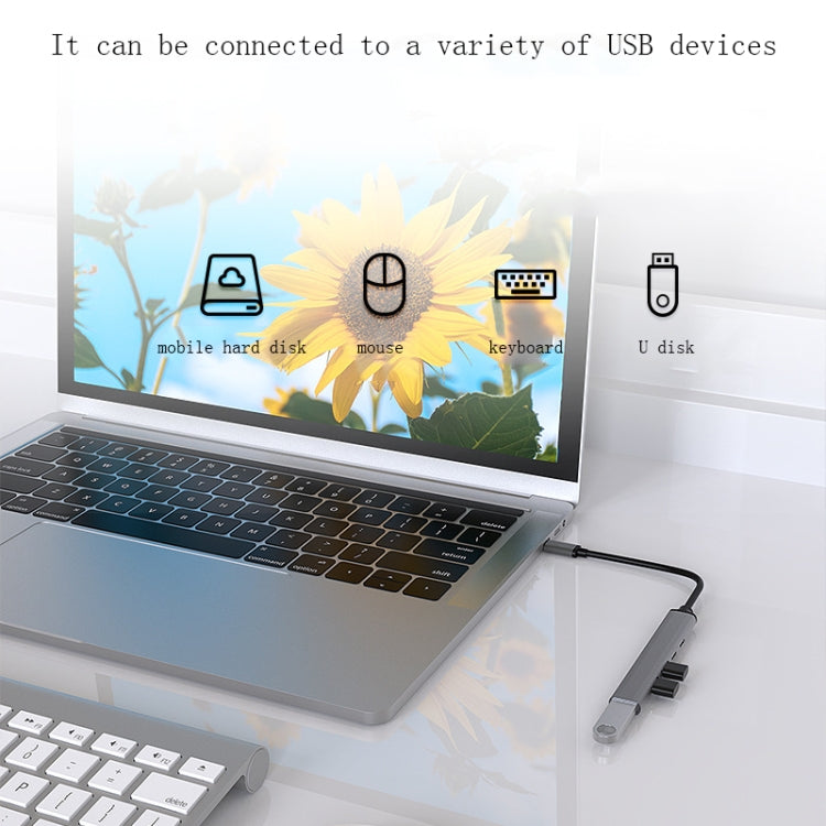 U5 Type-C Extender USB3.0 Splitter Multi-Port Expansion Dock, Number of interfaces: 4 in 1 (USB), 5 in 1 (Type-C), 4 in 1 (Type-C), 4 in 1 (USB)