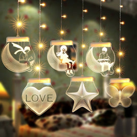 2m Romantic Girl Icicle Lamp Window Decoration Hanging Lamp, Style:, Warm White Light, Warm White Light + RC, Colorful Light, Colorful Light + RC