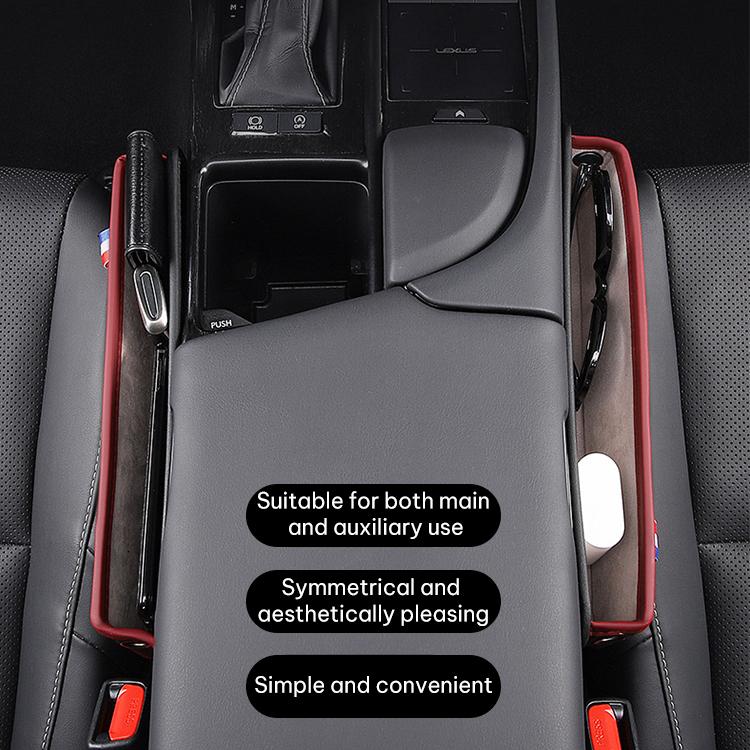 SUSISUN 049 Multifunctional Car Seat Slit Storage Box, Black, Brown, Wine Red, Beige, Black (One Pair), Brown (One Pair), Wine Red (One Pair), Beige (One Pair)