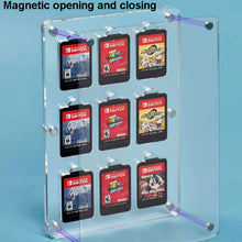 Load image into Gallery viewer, Transparent Crystal Magnetic Game Card Storage Box For Switch, 9 Grid, 14 Grid, 27 Grid