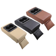 Load image into Gallery viewer, Car Armrest Box Increased Support With Rear Seat Water Cup Holder, Beige, Black, Brown
