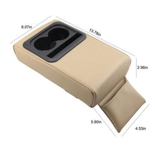 Load image into Gallery viewer, Car Armrest Box Increased Support With Rear Seat Water Cup Holder, Beige, Black, Brown