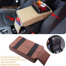 Load image into Gallery viewer, Car Armrest Box Increased Support With Rear Seat Water Cup Holder, Beige, Black, Brown