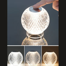 Load image into Gallery viewer, Crystal Ball Small Table Lamp USB Acrylic Night Light, MT2 80 x 80mm, MT1  110 x 110mm