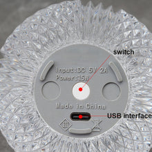 Load image into Gallery viewer, Crystal Ball Small Table Lamp USB Acrylic Night Light, MT2 80 x 80mm, MT1  110 x 110mm