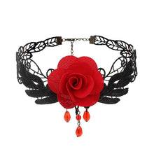 Load image into Gallery viewer, Fringe Lace Gothic Lolita Vintage Necklace,Style:, 1530, 1531, 1532 Black, 1532 Red, 1533, 1534, 1535, 1555, 1556, 1557