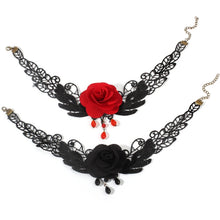 Load image into Gallery viewer, Fringe Lace Gothic Lolita Vintage Necklace,Style:, 1530, 1531, 1532 Black, 1532 Red, 1533, 1534, 1535, 1555, 1556, 1557