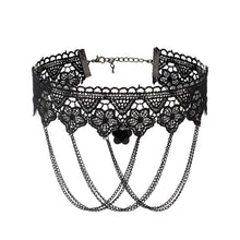 Load image into Gallery viewer, Fringe Lace Gothic Lolita Vintage Necklace,Style:, 1530, 1531, 1532 Black, 1532 Red, 1533, 1534, 1535, 1555, 1556, 1557