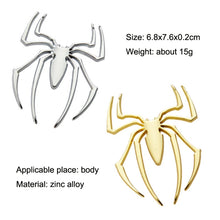 Load image into Gallery viewer, 10 PCS Metal Three-Dimensional Spider Car Sticker, Color Random Delivery, Spider