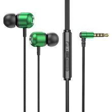 Load image into Gallery viewer, 2 PCS TS6000 3.5mm Metal Elbow In-Ear Wired Control Earphone with Mic, White, Red, Green, Black
