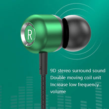 Load image into Gallery viewer, 2 PCS TS6000 3.5mm Metal Elbow In-Ear Wired Control Earphone with Mic, White, Red, Green, Black