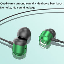 Load image into Gallery viewer, 2 PCS TS6000 3.5mm Metal Elbow In-Ear Wired Control Earphone with Mic, White, Red, Green, Black