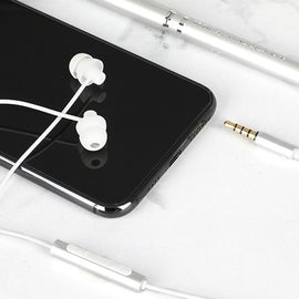 EN3900 3.5mm Plug In-Ear Wired Control Earphone with Mic, White, Red, Black