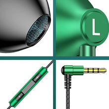 Load image into Gallery viewer, TS6800 3.5mm Metal Elbow Noise Cancelling Wired Game Earphone, Red, Green, Black, Silver Gray