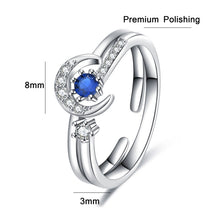 Load image into Gallery viewer, 2pcs J259 Ladies Romantic Star Moon Stacked Open Rings