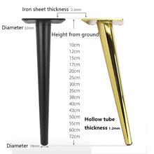 Load image into Gallery viewer, LH-ZT-0001 Cone Round Tube Furniture Support Legs, Style:, Oblique Cone Height 25cm, Oblique Cone Height 30cm, Oblique Cone Height 35cm, Oblique Cone Height 38cm, Oblique Cone Height 40cm, Oblique Cone Height 43cm, Oblique Cone Height 45cm             ...