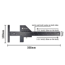 Load image into Gallery viewer, T072 Woodworking Multifunctional Aluminum Alloy Marking Ruler, T072
