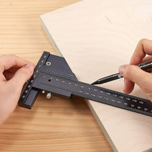 Load image into Gallery viewer, T072 Woodworking Multifunctional Aluminum Alloy Marking Ruler, T072