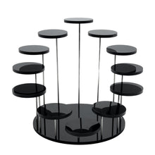 Load image into Gallery viewer, 12 Rounds Base Acrylic Jewelry Ring Display Stand, Black, White, Transparent
