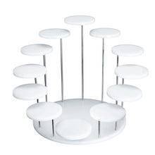 Load image into Gallery viewer, 12 Rounds Base Acrylic Jewelry Ring Display Stand, Black, White, Transparent