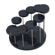 Load image into Gallery viewer, 12 Rounds Base Acrylic Jewelry Ring Display Stand, Black, White, Transparent