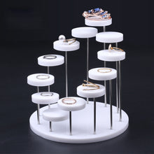 Load image into Gallery viewer, 12 Rounds Base Acrylic Jewelry Ring Display Stand, Black, White, Transparent