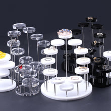 Load image into Gallery viewer, 12 Rounds Base Acrylic Jewelry Ring Display Stand, Black, White, Transparent