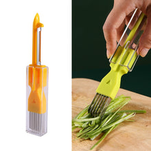 Load image into Gallery viewer, Home Kitchen Multifunctional Green Onion Peeler, Green, Yellow, Orange