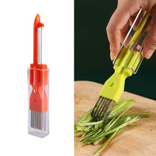 Load image into Gallery viewer, Home Kitchen Multifunctional Green Onion Peeler, Green, Yellow, Orange