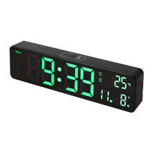 Load image into Gallery viewer, 6625D LED Digital Alarm Clock Luminous Desktop Timer Temperature Display Alarm Clock, Black Shell Green Light, Black Shell White Light