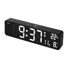 Load image into Gallery viewer, 6625D LED Digital Alarm Clock Luminous Desktop Timer Temperature Display Alarm Clock, Black Shell Green Light, Black Shell White Light