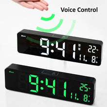 Load image into Gallery viewer, 6625D LED Digital Alarm Clock Luminous Desktop Timer Temperature Display Alarm Clock, Black Shell Green Light, Black Shell White Light