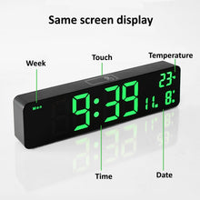 Load image into Gallery viewer, 6625D LED Digital Alarm Clock Luminous Desktop Timer Temperature Display Alarm Clock, Black Shell Green Light, Black Shell White Light