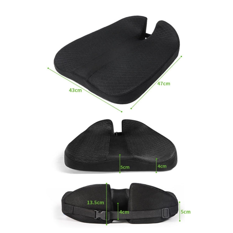 QFC060 V-shaped Car Memory Foam Non-slip Seat Cushion, Black, Khaki, Grey