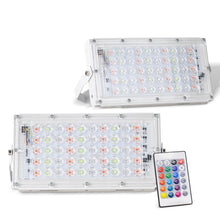 Load image into Gallery viewer, 50W LED RGB Waterproof Ultra-light Outdoor Flood Light with Remote Control