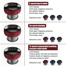 Load image into Gallery viewer, Electric Cupping Massage Device, 6-speed USB Plug-in, Red Wine, Blue, Black, 6-speed Charging