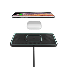 Load image into Gallery viewer, C1-PRO 2 In 1 Car Wireless Charging Anti-Slip Pad With Luminous For AirPods / iPhone, C1PRO Black