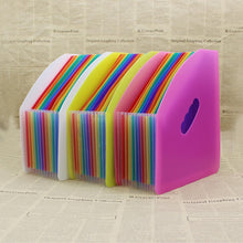 Load image into Gallery viewer, Standing Organ Clip Student Test Paper Storage Clip, Black Surface (Rainbow Inner Page), White Surface (Rainbow Inner Page), Blue Surface(White Inner Page), Red Surface (White Inner Page), Yellow Surface (White Inner Page)                              ...