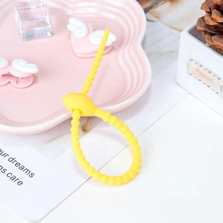20 PCS Silicone Data Cable Storage Strap Cable Organizer, 21cm Grey, 21cm Yellow, 21cm Red, 21cm Green, 21cm Blue, 21cm Orange, 21cm Pink, 21cm Brown