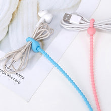 Load image into Gallery viewer, 20 PCS Silicone Data Cable Storage Strap Cable Organizer, 21cm Grey, 21cm Yellow, 21cm Red, 21cm Green, 21cm Blue, 21cm Orange, 21cm Pink, 21cm Brown