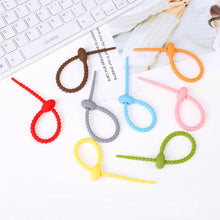 Load image into Gallery viewer, 20 PCS Silicone Data Cable Storage Strap Cable Organizer, 21cm Grey, 21cm Yellow, 21cm Red, 21cm Green, 21cm Blue, 21cm Orange, 21cm Pink, 21cm Brown
