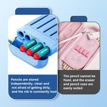 Load image into Gallery viewer, 4 in 1 Pencil Eraser Ruler Stationery Box, Athens Blue, Light Pink, Transparent Blue Green